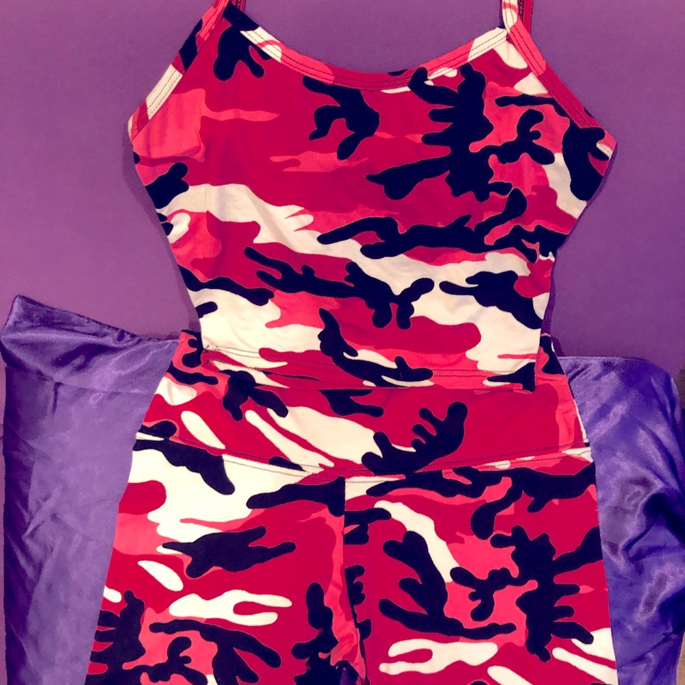 Two piece crop tank top and shorts set